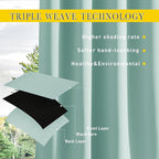 NICETOWN 2 Panels Weighted Blackout Aqua Blue Outdoor Curtains for Patio Waterproof, Top & Bottom Grommet & Back Tab Fixed Windproof Drapes Thermal Insulated for Pool with Rope, W52 x L84