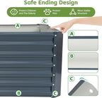 6x2x2ft Raised Garden Bed - Galvanized Deep Root Planter Boxes Outdoor with Wing Nuts and Safety Edges for Gardening Vegetables, Flowers, Herbs, Succulents - Gray