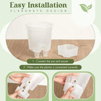 Self Watering Pots for Indoor Plants with Deep Reservoir and High Drainage Holes for Outdoor Plants and Flowers, Bare Root Planter(4.72'',Clear,3 Pcs)