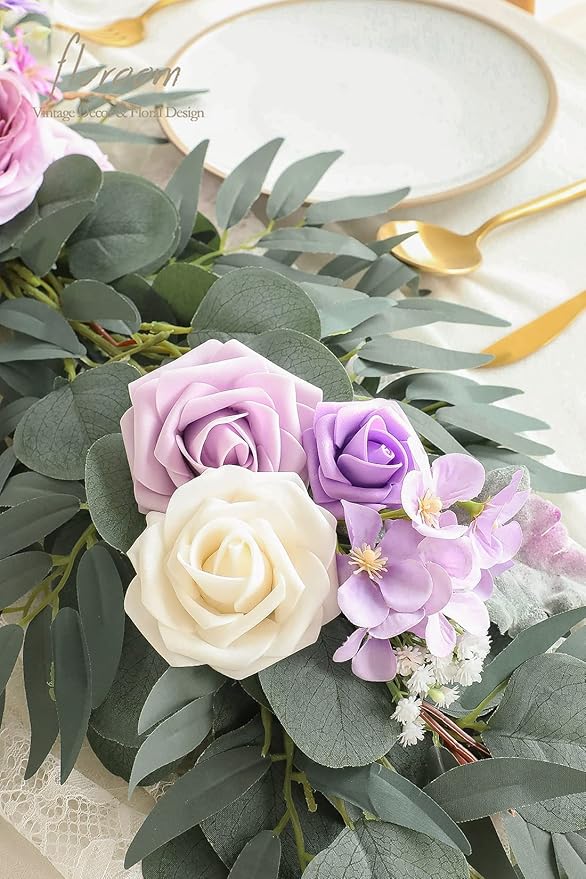Artificial Flower Garland 6ft Lilac Eucalyptus Willow Vine