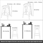 Devoko Metal Bar Stools 24" Indoor Outdoor Stackable Barstools Modern Style Industrial Vintage Counter Bar Stools Set of 4 (24 inch, Black)