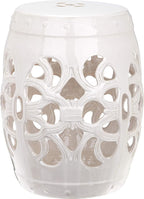 Safavieh Castle Gardens Collection Imperial Vine Antique White Glazed Ceramic Garden Stool