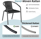 Amopatio Outdoor Dining Chairs Set of 4, Stackable Patio Chairs, Rattan Wicker Patio Chairs Set of 4, Bistro, Garden, Yard, Porch, Black