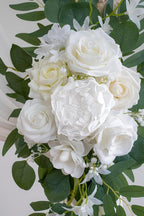 Artificial Flowers Wedding Arch Kit, White and Ivory, 26 Ft Drape