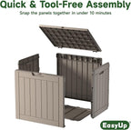 EasyUp 30 Gallon Outdoor Storage Box Waterproof, UV Resistant Outdoor Deck Box, Resin Deck Boxes for Garden Tools Equipment, Gray