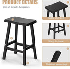 Bar Stools Set of 2, Waterproof UV-Resistant,Durable Resin Kitchen Island Chairs for Indoor & Outdoor Use, Modern Design for Home,Bar,and Cafe (24inch *2)