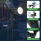 Solar Spot Lights Outdoor Waterproof 180° Adjustable Solar Powered Landscape Lights for Yard 4 Lighting Modes Solar Spotlights for Pathway Garden Outside Wall Pool Porch (6 Pack, Warm White)