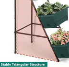 OYEAL Raised Garden Bed 4 Tier Vertical Garden Planters Indoor Outdoor Raised Planter Box with Legs Elevated Herb Garden Planter for Flowers Vegetables Plants, Green, 16.8 * 18.3 * 41.5 Inches