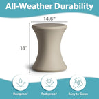 Coast Modern Outdoor Side Table - Lounger Table for Inside Pool or on Patio - All-Weather Furniture for Sun Shelf Up to 15" - Sand