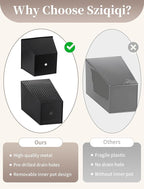 Sziqiqi Tall Planter for Indoor Outdoor: Set of 2 Large 21.6in Metal Taper Plant Pots with Inner Pots - Square Black Flower Pot with Drainage Holes for Outside Front Door Patio Garden Floor