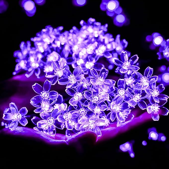 Indoor String Lights, 33ft Purple Cherry Blossom Fairy Lights, 100 LEDs