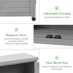 Outdoor Potting Bench with Storage Cabinet and Metal Top, Wood Workstation for Outdoor Patio, Garden (Classic Grey, 31x17x36‘’)