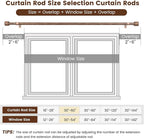 1” Diameter Curtain Rods Itself is 30 to 60 inch 1 Pack Fit 30-54 inch Window with Heavy Duty Adjustable Rod Matte Wood Grain Splicing Metal Extra Long Curtain Rod for Windows