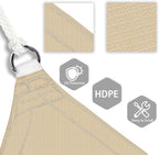 Patio Paradise 23' x 23' x 23' Sun Shade Sail Triangle Canopy Shade Cloth Fabric Sunlight Block Patio Pergola Cover HDPE Deck Awning for Outdoor Backyard Roof Shading, Sand