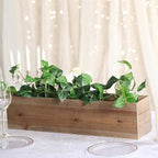 Efavormart 24"x6" Natural Rectangular Wood Planter Box Set with Removable Plastic Liners, DIY Rustic Wooden Box for Succulents, Wedding Centerpieces and Home Decor