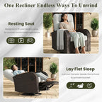 LayinSun Oversized Wicker Outdoor Swivel Glider Recliner with Adjustable Backrest & Footrest, Patio Reclining Lounge Chair