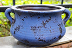 Goodman and Wife Egyptian Era Designed Earthen Ware Terra-Cotta Vessel/Planter with Looped Handles (Purple)