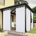 BONZER Outdoor Curtains for Patio Waterproof Thick Privacy Grommet Light Filtering Outside Curtains for Porch Pergola Gazebo Deck, 1 Panel, 54W x 120L inch, White