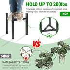 Airpark Plant Stand Indoor Adjustable, Metal Modern Plant Stands, Heavy Duty Stable Plant Pot Flower Holder Indoor Outdoor Corner, Fit 8 9 10 11 12 inch Pots, Black (Pot & Plant Not Included)