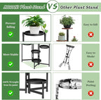 MOKANI Metal Plant Stand Indoor Outdoor for Multiple Plants, 6 Tiered Folding Corner Shelf Tall Flower Pot Holder Display Rack for Patio Living Room Balcony Garden, Black