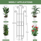 Coomin 32.6in Monstera Plant Support Stakes for Outdoor Plants, Garden Trellis for Climbing Plants, Metal Stakes for Potted Plants Pothos Plant Climber Support, 4P