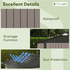 Patiowell 6x4 FT Outdoor Storage Shed, Garden Tool Storage Shed with Sloping Roof and Double Lockable Door, Outdoor Shed for Garden Backyard Patio Lawn, Brown