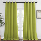 NICETOWN Blackout Window Curtain 90 inch Length - Room Darkening Thermal Insulated Grommet Large Window Treatment Light Blocking for Bedroom/Doorway (Fresh Green, 1 Panel, W52 x L90)