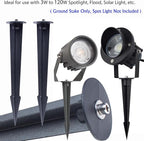 Aluminum Metal Ground Stake Spike Replacement for 3W-120W Outdoor Garden Spotlight Pathway Flood Wall Washer Solar Light,Low Voltage Landscape Light,10.4 inches Large Size