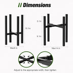 Urban Deco Adjustable Metal Plant Stand Outdoor & Indoor Planter With Stand Fits for 8-14 Inch Plant Holder Mid Century Modern Flower Stand Corner Outdoor Plant Stands for Patio (8-14inch 2PK)