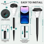 GIGALUMI 12 Pack Solar Lights Outdoor Waterproof, Outdoor Solar Lights for Yard, Solar Garden Lights, Yard Decorations Outdoor for Pathway, Patio, Garden, Driveway, Lawn, and Landscape(Cold White)