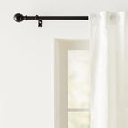 Amazon Basics Adjustable Curtain Rod for Windows, Round Finials, Easy Installation, Sturdy, 1-Inch Rod, 36" to 72", Black, 2-Pack