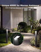 Low Voltage Landscape Lights, 6 Pack Outdoor LED Pathway Light, Wired Path Lighting for Walkway, Garden, IP65 Waterproof, 400LM, 4000K, Modern Cast-Aluminum, Black