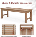 Stoog Outdoor Bench, 2-Person Outdoor Poly Lumber Backless Bench, Weatherproof Garden Bench, Never Rot or Fade, Suit for Church, Backyard, Porch and Park, Teak