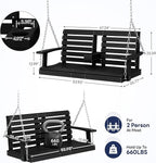 KINGYES Outdoor Hanging Patio Swing Chair, 2 Seat Swing - Image 2