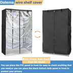 Waterproof Shelf Cover,Outdoor 600D Heavy Duty Dustproof Storage Shelves Cover,36''x14''x54'' Shelf Covers for Wire Shelving with Zippers,Storage Rack Covers with Clear Front