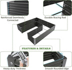 A ANLEOLIFE Set of 16, 18 Inch Tall Galvanized Raised Garden Beds Kit, Rectangular,U-Shaped & L Shaped Metal Planters – Ideal for Backyard Structured Garden Layouts, Quartz Grey