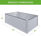 Best Choice Products 8x4x2ft Outdoor Metal Raised Garden Bed, Deep Root Planter Box for Vegetables, Herbs & Flowers, 478-Gallon Capacity, 100% Non Toxic Materials - Moonlight Gray