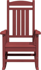 KINGYES Outdoor Rocking Chair Set of 2, High Density Polyethylene Patio Rocking Chairs with 330lbs Support for Adults, Dark Red