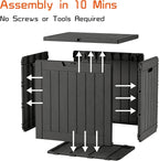 EasyUp 35 Gallon Resin Deck Box Waterproof, UV Resistant Outdoor Storage Box for Delivery, Patio, Garden,and Porch,Striped Black