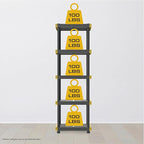 BLACK & YELLOW 5-Tier Heavy Duty Plastic Storage Shelving Unit, 5 Shelves Support up to 100lb/shelf, Organization and Storage, Weather-Resistant Design, Easy Assembly, American Made (72H x 24W x 20D)