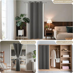 Blackout Door Curtain for Doorway – Light Grey, 52Wx108L, 1 Panel