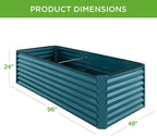 Best Choice Products 8x4x2ft Outdoor Metal Raised Garden Bed, Deep Root Planter Box for Vegetables, Herbs & Flowers, 478-Gallon Capacity, 100% Non Toxic Materials - Peacock Blue