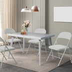 VINGLI 20 Pack Folding Chairs with Padded Seats, Metal Frame with Pu Leather Seat & Back, Capacity 350 lbs, White