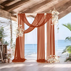 Outdoor Curtains: Sheer Gauze Arch Drapes, 2 Panels, 29 x 240 Inches