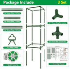 3 Pack Square Tomato Cages, 49'' Tall Heavy Duty Steel Tomato Trellis Kit for Garden, Plant Support Tower Stakes Cucumber Pepper Trellis for Climbing Vegetable Flowers