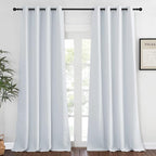 NICETOWN Room Darkening Extra Long Curtain Drape - (52W x 120L inch, Greyish White, 1 PC) Ring Top Thermal Insulated Window Treatment Drape for Living Room