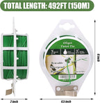 Green Garden Wire, Sturdy Plant Ties for Support with Cutter, 492FT/150m, Indoor, Outdoor, Home and Office Use