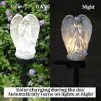 Garden Solar LED Light with Stake, Waterproof Outdoor Decor for Walkway Courtyard Party Decor, White Angel