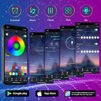 AILBTON 100ft Outdoor LED Strip Lights Waterproof,IP68 Outside Led Light Strips Waterproof with Bluetooth App Remote Control,Music Sync RGB Exterior Led Rope Lights,for Balcony,Deck,Roof,Garden,Pool.