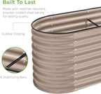Best Choice Products 8x2x2ft Metal Raised Garden Bed, Oval Outdoor Deep Root Planter Box for Vegetables, Herbs w/ 4 Support Bars, 215 Gal Capacity - Taupe